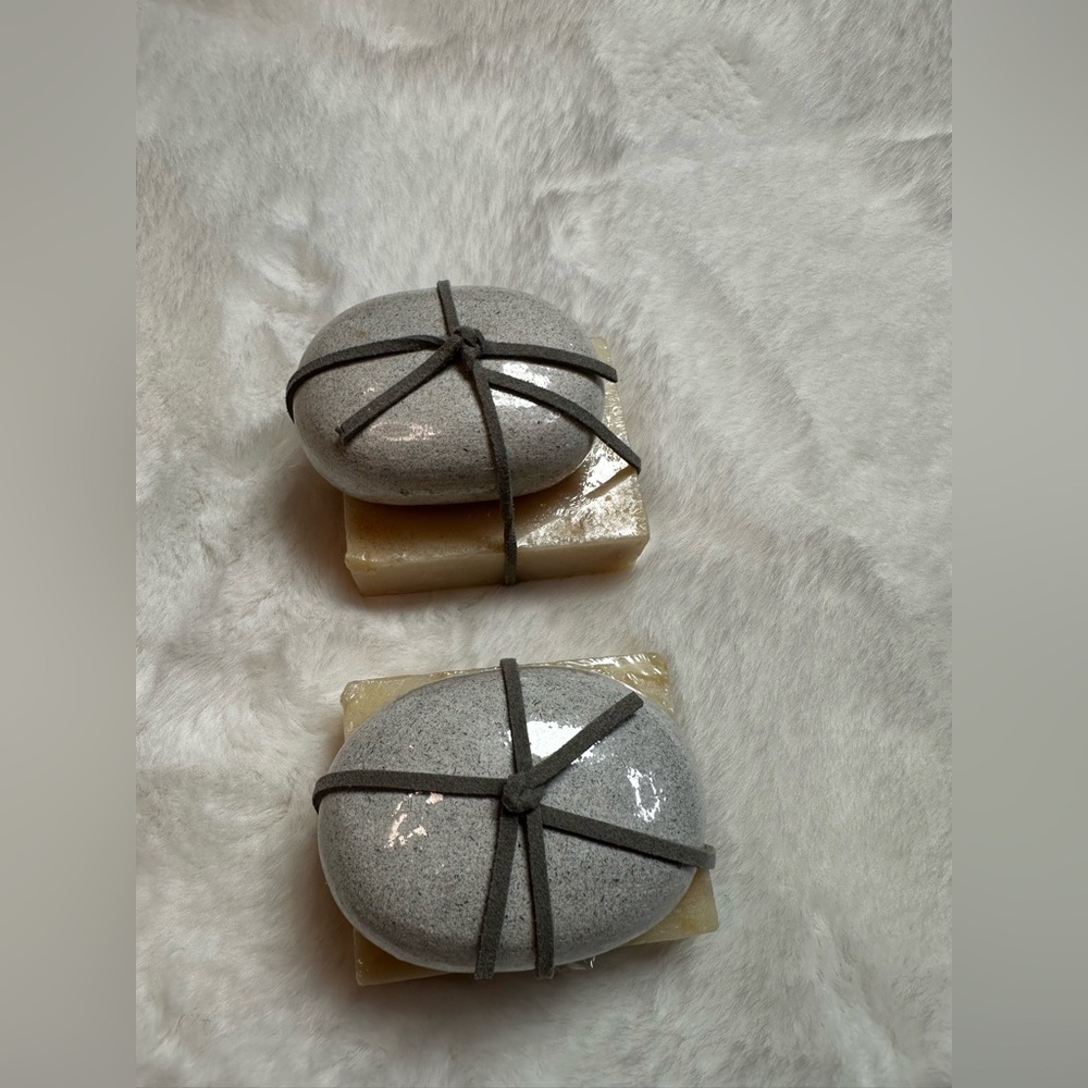 Modern Gray Stone and Soap set